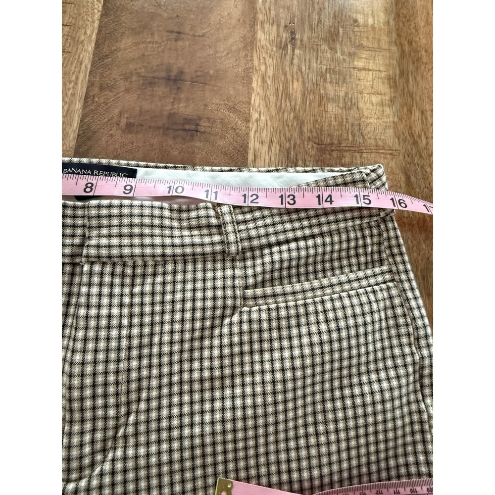 Banana Republic Sloan Petite 8 Check Plaid Career Dress Pants Stretch Cropped - Picture 5 of 8